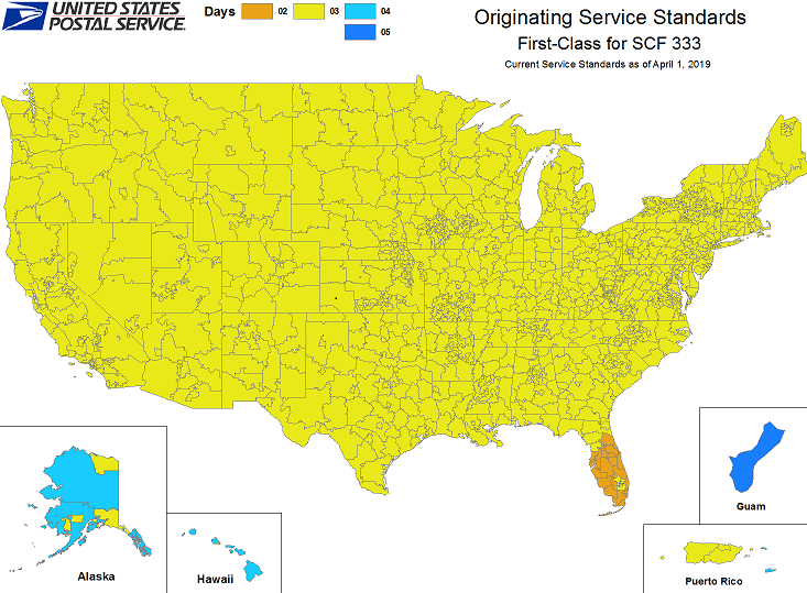 UPS shipping map